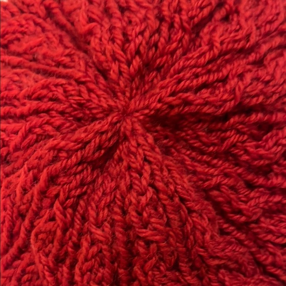 Red Cable Knit Beanie - Picture 5 of 5